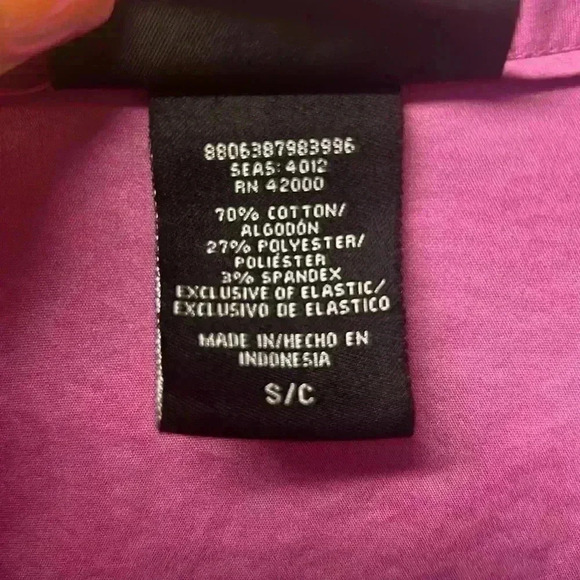 Attention Short Sleeve Button Down Ruched Detail Top Size Small Purple - Picture 3 of 6